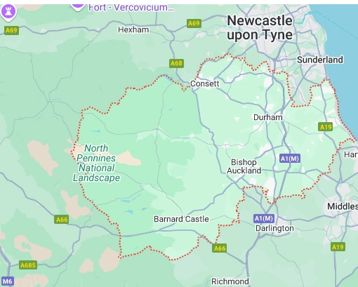 County Durham map - specialist compensation help